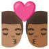 kiss, man, man, medium skin tone, medium-dark skin tone